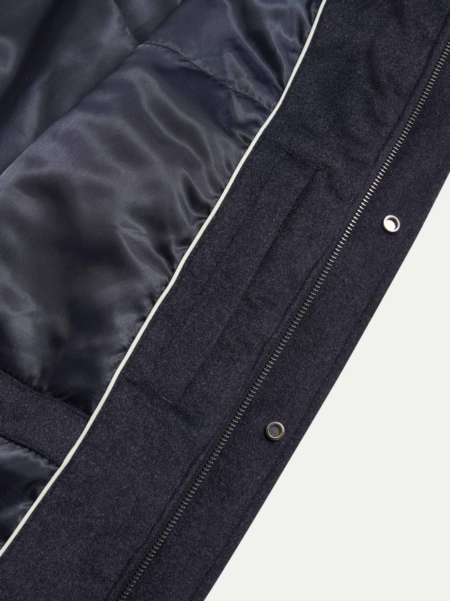 Peckham Rye Wool Blend Dark Sapphire Navy Padded Parka Jacket